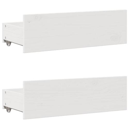 Sengeramme m. skuffer 150x200 cm uden madras massivt fyr hvid