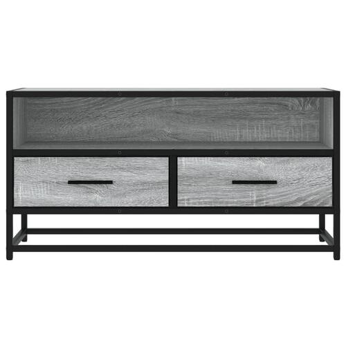 Tv-bord 80x34,5x40 cm konstrueret træ og metal grå sonoma-eg