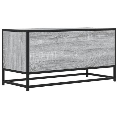 Tv-bord 80x34,5x40 cm konstrueret træ og metal grå sonoma-eg