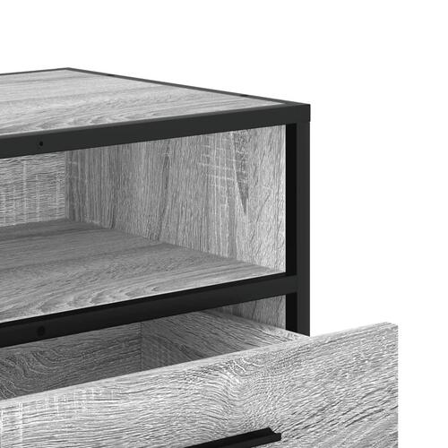 Tv-bord 80x34,5x40 cm konstrueret træ og metal grå sonoma-eg