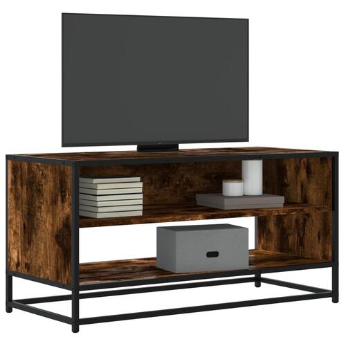 Tv-bord 91x40x46 cm konstrueret træ metal røget egetræsfarve
