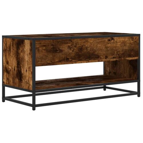 Tv-bord 91x40x46 cm konstrueret træ metal røget egetræsfarve