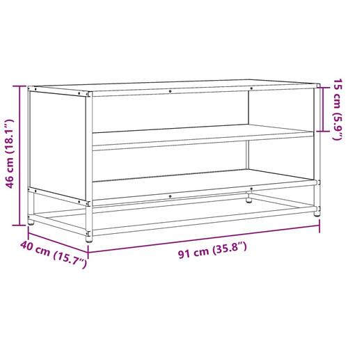 Tv-bord 91x40x46 cm konstrueret træ metal røget egetræsfarve