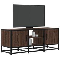 Tv-bord 100x35x41 cm konstrueret træ og metal brun egetræsfarve