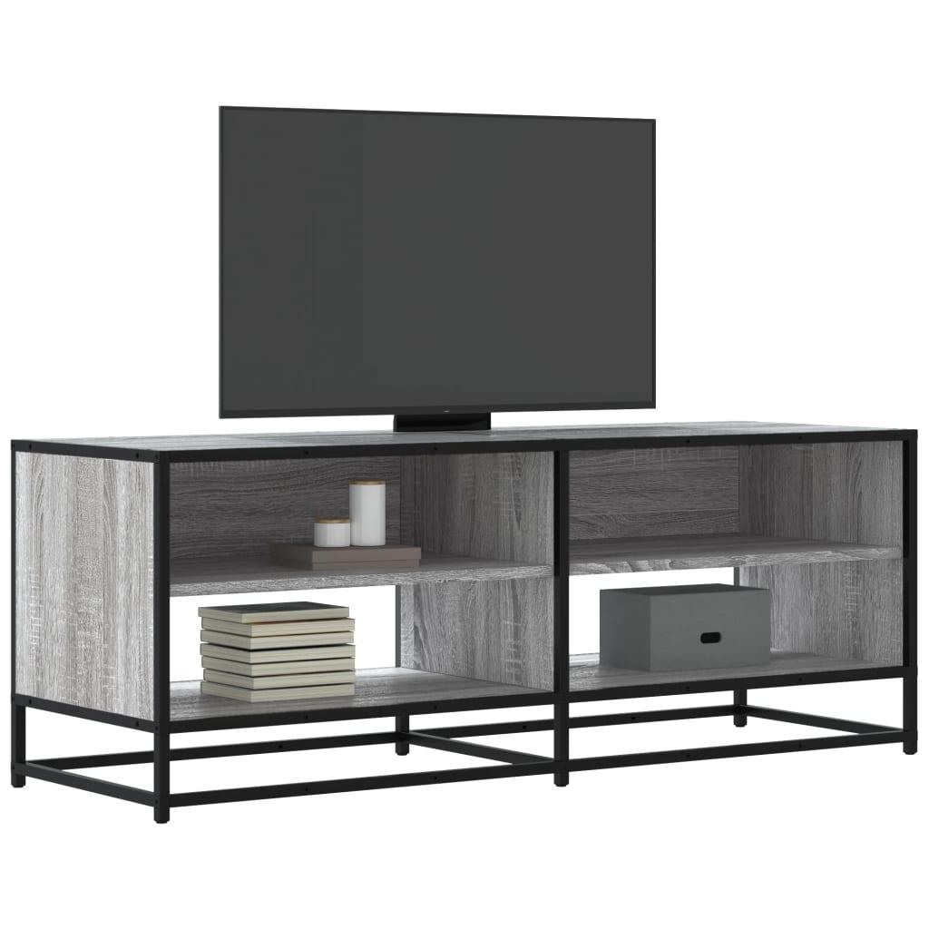 Tv-bord 120,5x40x46 cm konstrueret træ og metal grå sonoma-eg billede