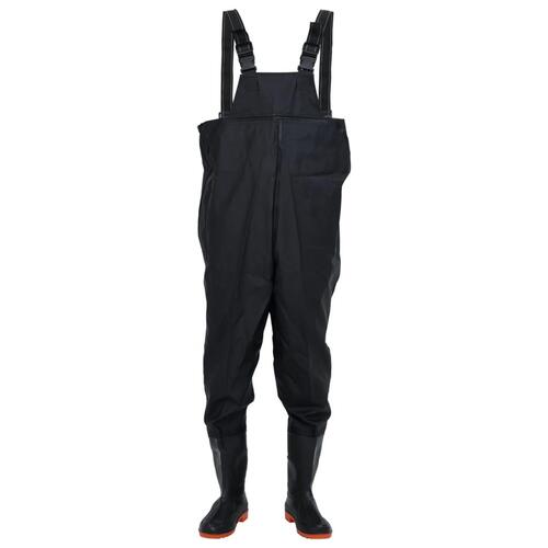 Waders med støvler str. 39 sort
