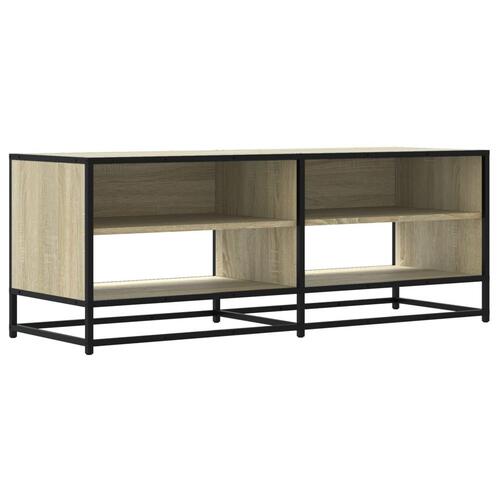 Tv-bord 120,5x40x46 cm konstrueret træ og metal sonoma-eg