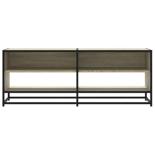 Tv-bord 120,5x40x46 cm konstrueret træ og metal sonoma-eg