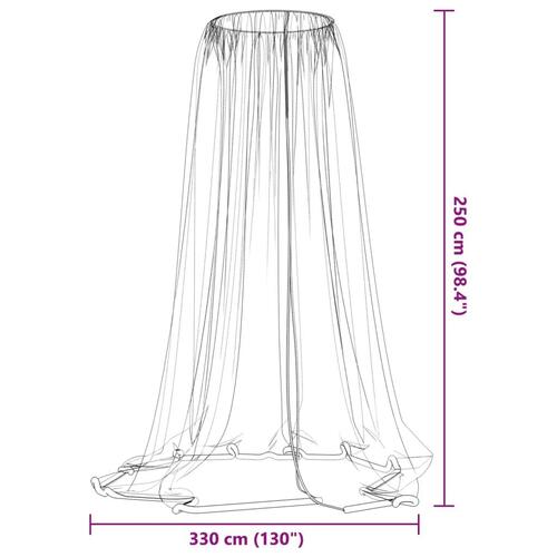Myggenet til parasol Φ330x250 cm trådnet sort
