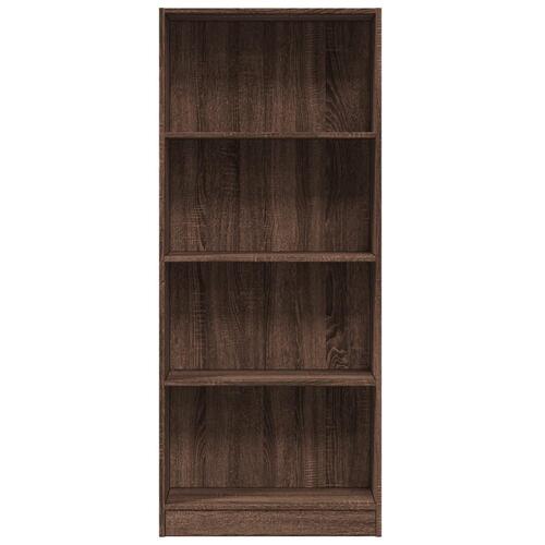 Bogreol 60x24x143 cm konstrueret træ brun egetræsfarve