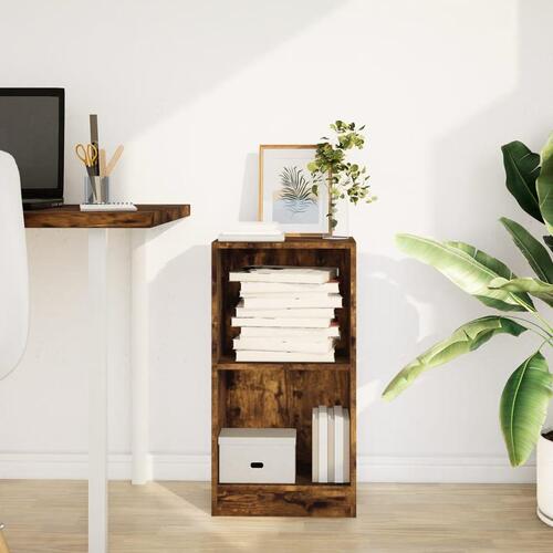 Bogreol 40x24x76 cm konstrueret træ røget egetræsfarve