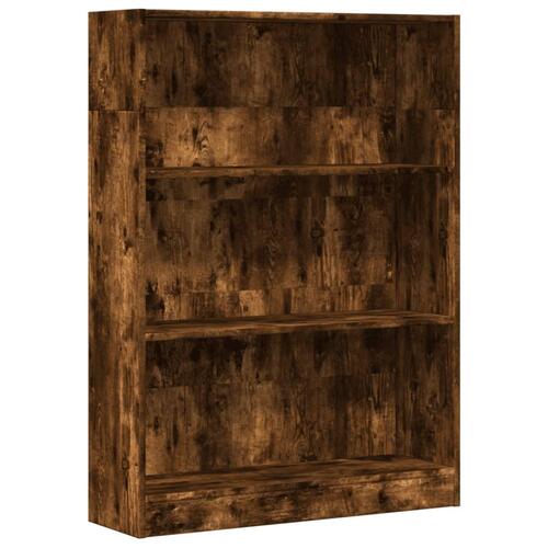 Bogreol 80x24x109 cm konstrueret træ røget egetræsfarve