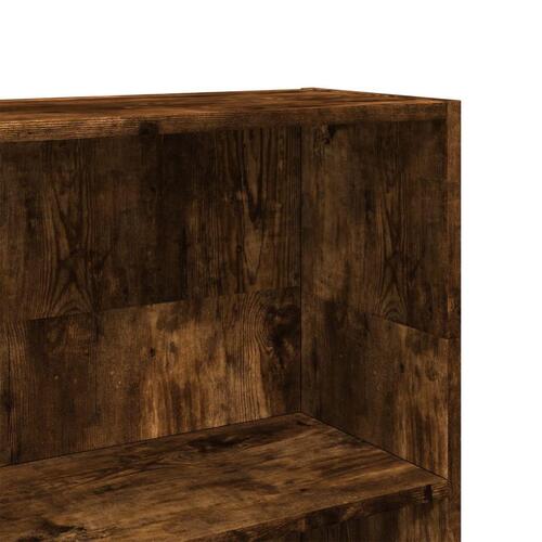 Bogreol 80x24x109 cm konstrueret træ røget egetræsfarve
