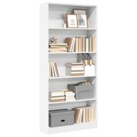 Bogreol 80x24x176 cm konstrueret træ hvid
