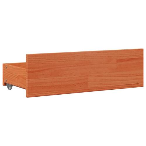 Sengeramme m. skuffer 135x190 cm uden madras massivt fyr brun