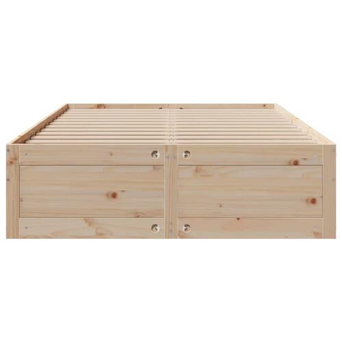 Sengeramme uden madras med skuffer 140x190 cm massivt fyrretræ