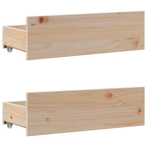 Sengeramme uden madras med skuffer 140x190 cm massivt fyrretræ
