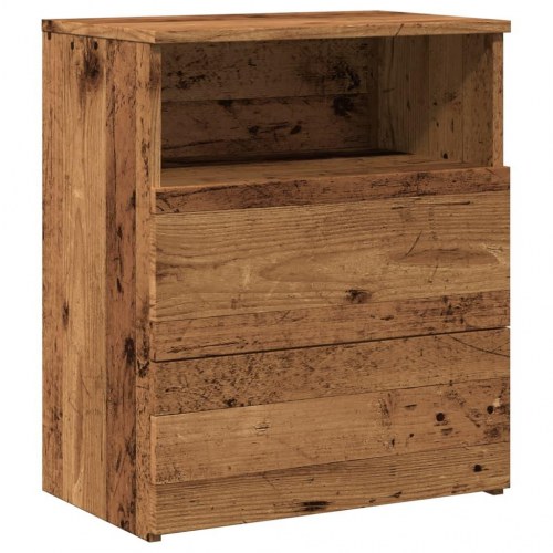 Sengeborde 2 stk. - 50×32×60 cm i konstrueret træ, gammelt trælook