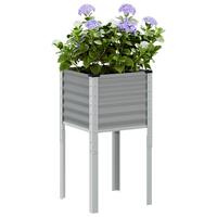 Plantekasse 45x45x88 cm stål grå