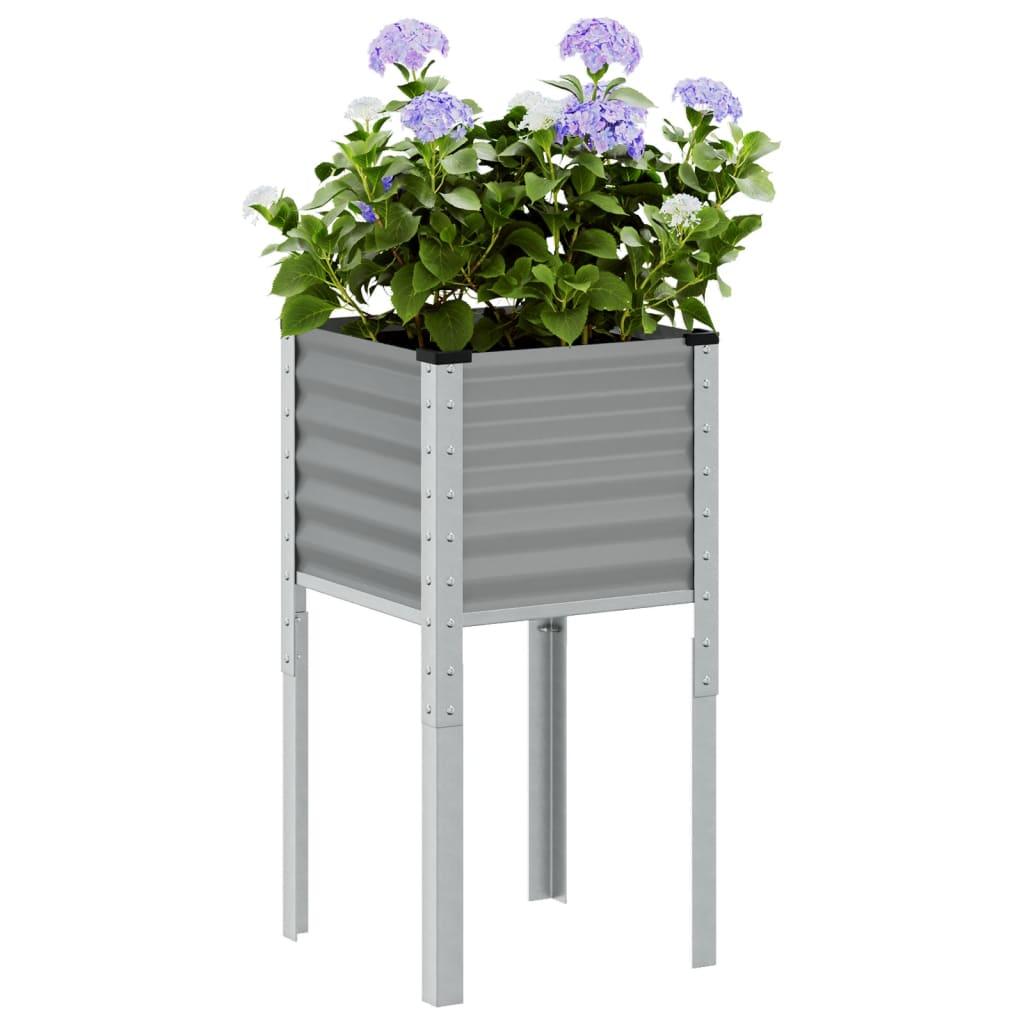 Plantekasse 45x45x88 cm stål grå