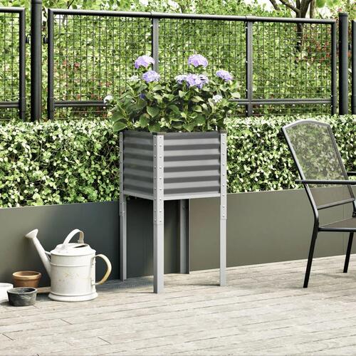 Plantekasse 45x45x88 cm stål grå