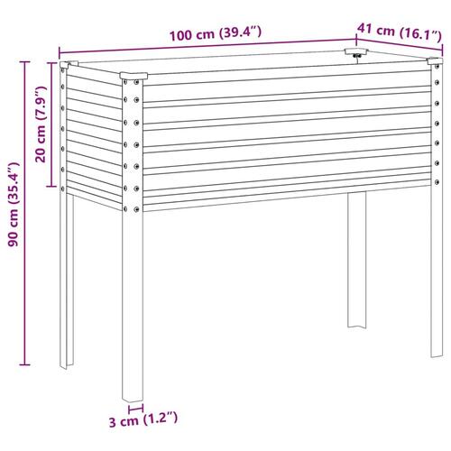 Plantekasse 100x41x90 cm stål grå