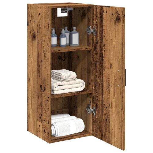 Vægskab 34,5x34x90 cm konstrueret træ gammelt træ-look