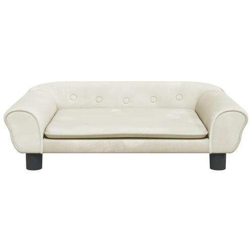 Hundeseng 70x48x22 cm velour cremefarvet