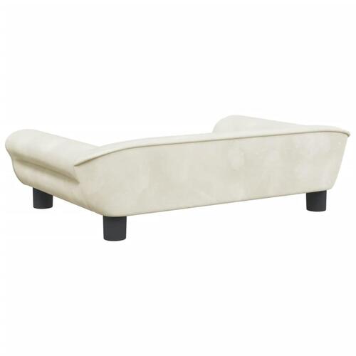 Hundeseng 70x48x22 cm velour cremefarvet