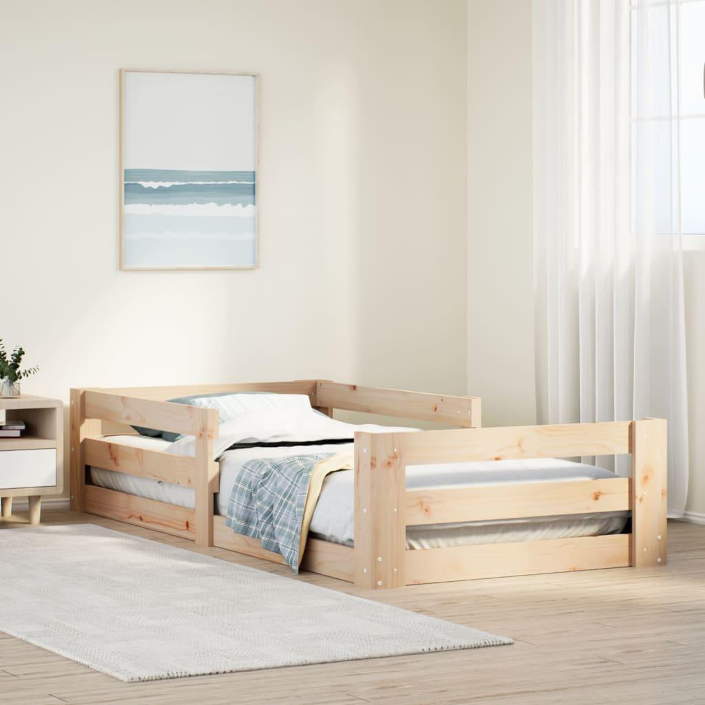 Sengeramme uden madras 90x200 cm massivt fyrretræ billede
