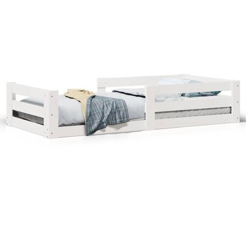 Sengeramme uden madras 70x140 cm massivt fyrretræ hvid