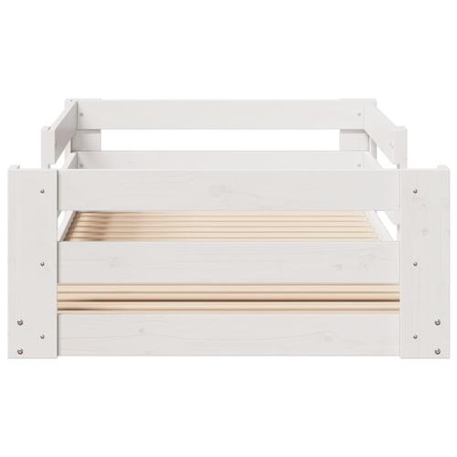 Sengeramme uden madras 70x140 cm massivt fyrretræ hvid