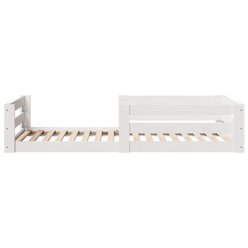 Sengeramme uden madras 70x140 cm massivt fyrretræ hvid
