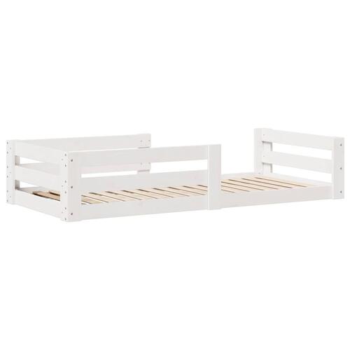 Sengeramme uden madras 70x140 cm massivt fyrretræ hvid