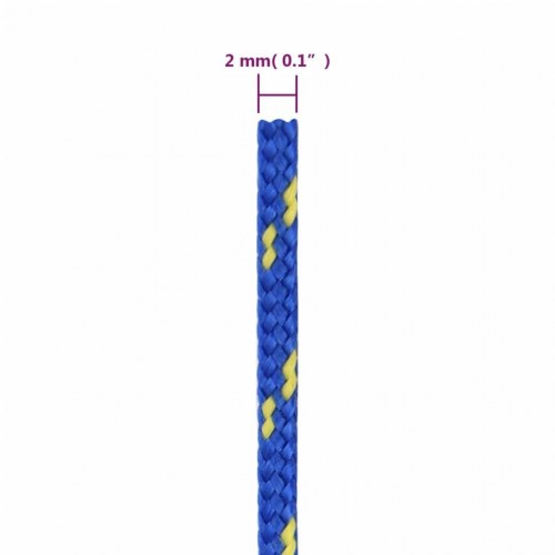 Tovværk til båd 2 mm - 50 m flettet polypropylen, blå