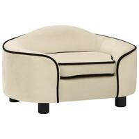 Hundesofa 67x47x36 cm plys cremefarvet