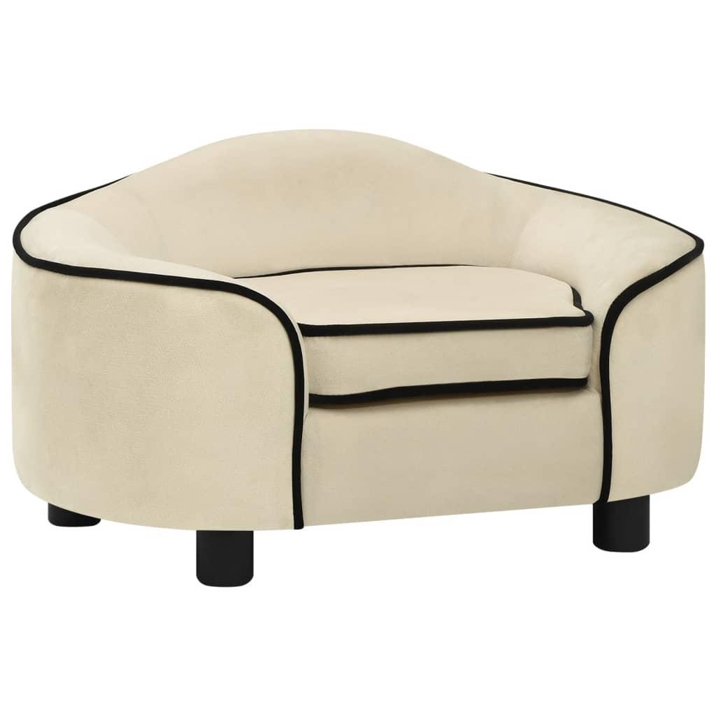 Hundesofa 67x47x36 cm plys cremefarvet
