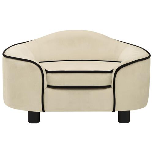 Hundesofa 67x47x36 cm plys cremefarvet