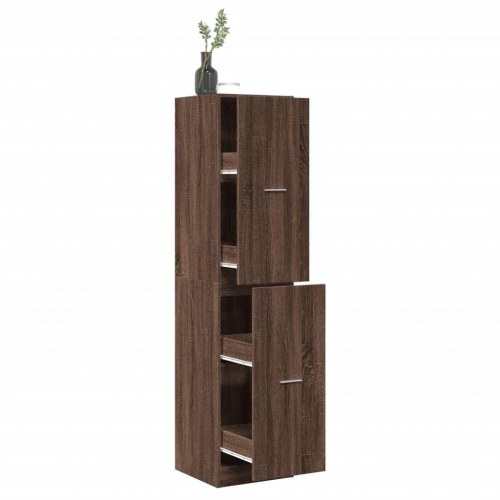 Apotekerskab 40×41×174,5 cm - konstrueret træ, brun egetræsfarve