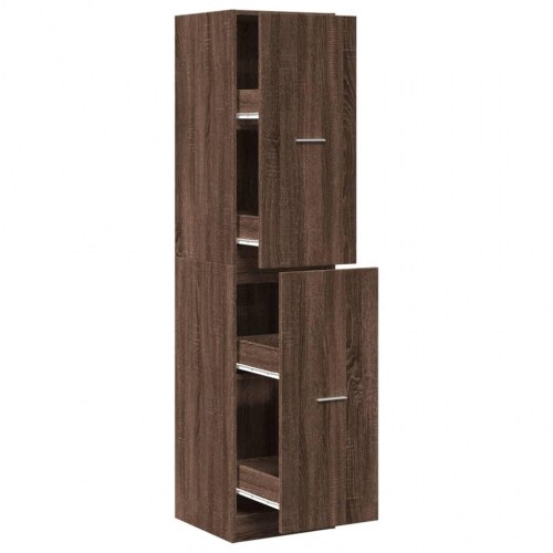 Apotekerskab 40×41×174,5 cm - konstrueret træ, brun egetræsfarve