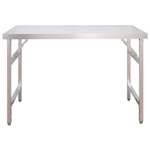 Køkkenbord med tophylde 120x60x115 cm rustfrit stål