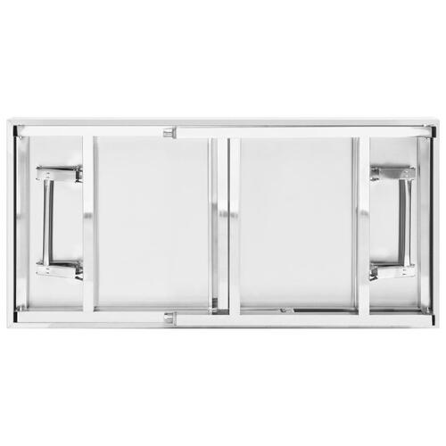 Køkkenbord med tophylde 120x60x115 cm rustfrit stål
