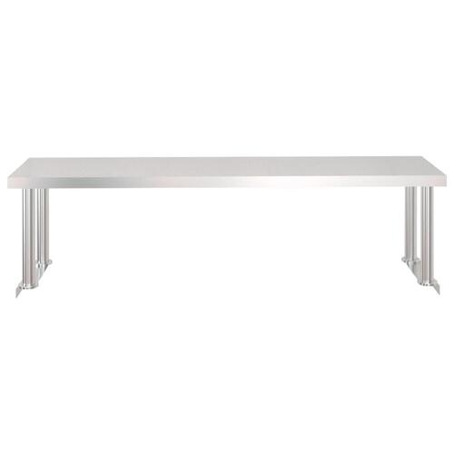 Køkkenbord med tophylde 120x60x115 cm rustfrit stål