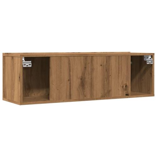 Væghængte tv-borde 2 stk. 100x30x30 cm egetræsfarve