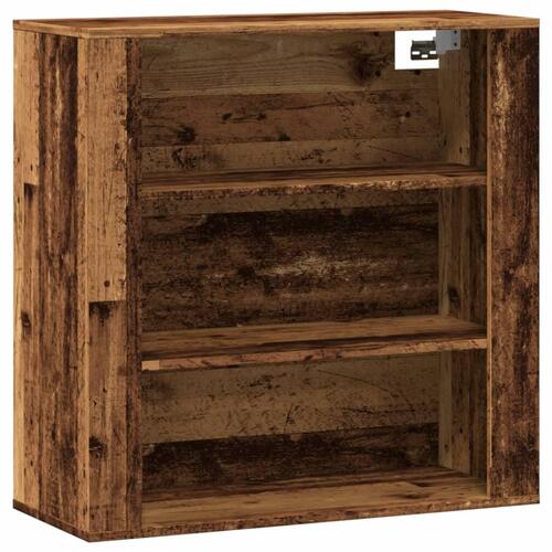 Vægskab 80x33x80 cm konstrueret træ gammelt træ-look