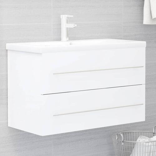 Skab til håndvask 80x38,5x48 cm konstrueret træ hvid