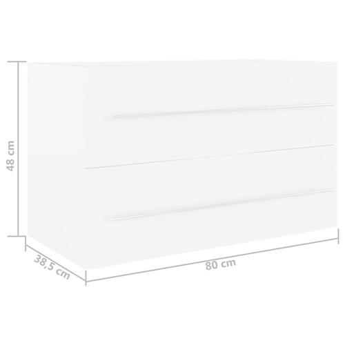 Skab til håndvask 80x38,5x48 cm konstrueret træ hvid