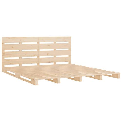 Sengeramme uden madras 200x200 cm massivt fyrretræ