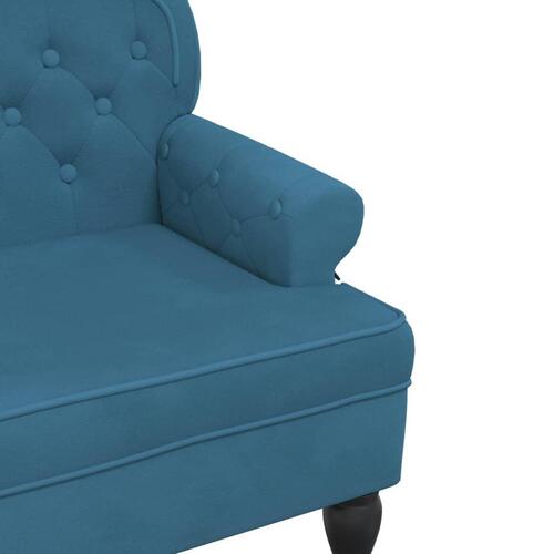Bænk med ryglæn 119,5x64,5x75 cm velour blå