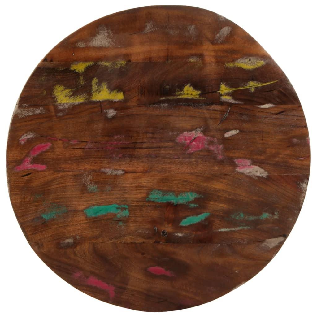 Bordplade Ø90x3,8 cm rund massivt genbrugstræ